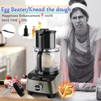 14 Cup Food Processor, French-Fry-Cutter, Blending, Mixing, Shredding, and Slicing, Meat and Vegetable Chopping, Doughing for Home Use, Mincing, and Pureeing,4 Speeds,600W