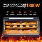 ROVSUN 48" Food Warmer Pizza Warmer Countertop, 3-Tier Food Warmer Display Pretzel Warmer w/LED Adjustable Removable Shelves Front & Rear Doors, Pastry Display Case for Buffet Restaurant, 1800W