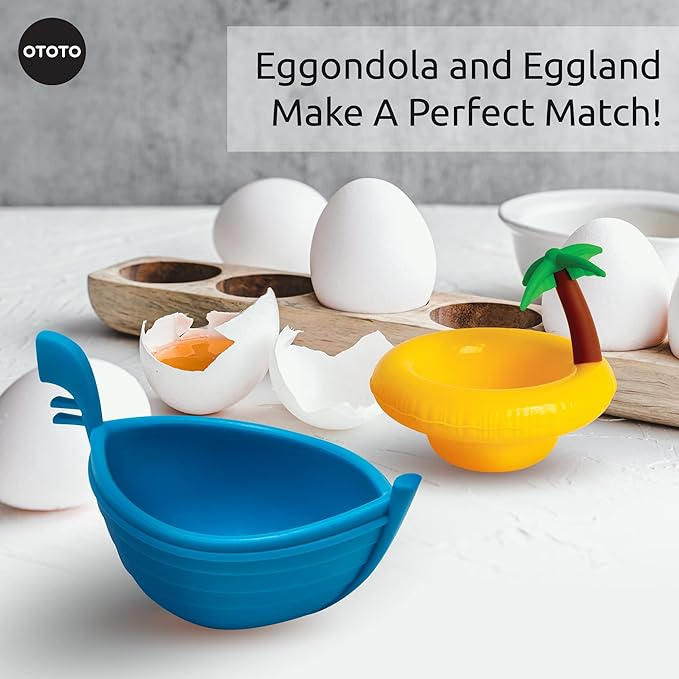 OTOTO New Eggondola Egg Poacher - Poached Egg Silicone Egg Cooker - Gondola Egg Silicone Poacher for Cooking Eggs - Kitchen Egg Cooker, Perfect Egg Maker - Egg Design Maker, Egg Kitchen Gadgets