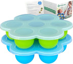 GOKCEN's Silicone Egg Bite Molds [2 Pack] Instant Pot Accessories - Fit Instant Pot 5,6,8 qt Pressure Cooker - Food Freezer Tray with Lid - Reusable Storage Container (Blue & Green - Egg Bite Mold)
