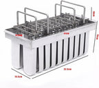 20PCS Commercial Popsicle Molds Heavy Duty Stainless Steel Popsicle Maker Kit with Brush & Sticks, 112g Capacity per Slot, DIY Yogurt Ice Cream Tools for Home Restaurants (Round Headed Flat Plate)