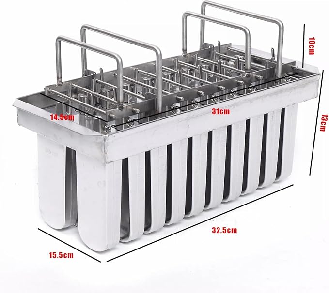 20PCS Commercial Popsicle Molds Heavy Duty Stainless Steel Popsicle Maker Kit with Brush & Sticks, 112g Capacity per Slot, DIY Yogurt Ice Cream Tools for Home Restaurants (Round Headed Flat Plate)