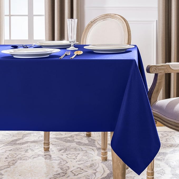 Softalker Rectangle Tablecloth Waterproof & Stain Resistant Table Cloth Wrinkle Free Fabric Washable 210GSM Polyester Table Cover for Dining/Party/Buffet/Wedding (90x156 inch, Royal Blue)