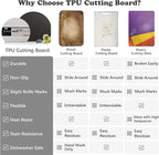 ZVP Thick Silicone TPU Cutting Board Mats for Kitchen, Flexible Rubber Cutting Boards, Anti-Slip Cutting Mats, Semicircle Chopping Board, BPA Free Dishwasher Safe, 2 Pieces