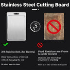 2025 New 100% Pure Titanium Cutting Board with Grooves, Double Sided Chopping Board, Meat, Fruit and Vegetable Cutting Board, Dishwasher Safe (8 * 12 IN)