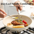 Redchef Nonstick Frying Pan Skillet, Ceramic Non-Stick Saute Pans, 11 inch Cooking Fry Pan with Stay Cool Handle, All Stovetops (Gas, Electric & Induction), Dishwasher/Oven Safe, PFAS-Free, Non Toxic