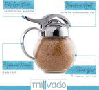 Syrup Dispenser, Restaurant Style Glass Honey or Maple Syrup Dispenser,10 Ounces, Dishwasher Safe