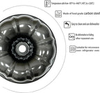 Classic Bakeware 9.5 Inch Non-stick Fluted Cake Pan,Heavy Duty Carbon Steel Tube Baking Mold Gray