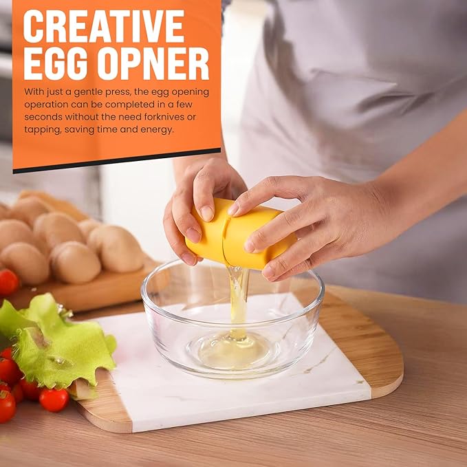 3PCS Egg Shell Opener Tool for Hard-Boiled & Raw Eggs – Egg Cracker, Peeler, Separator, Slicer – Stainless Steel Eggshell Remover, Egg Cutter, Opener, Topper, Piercer, Easy to Use