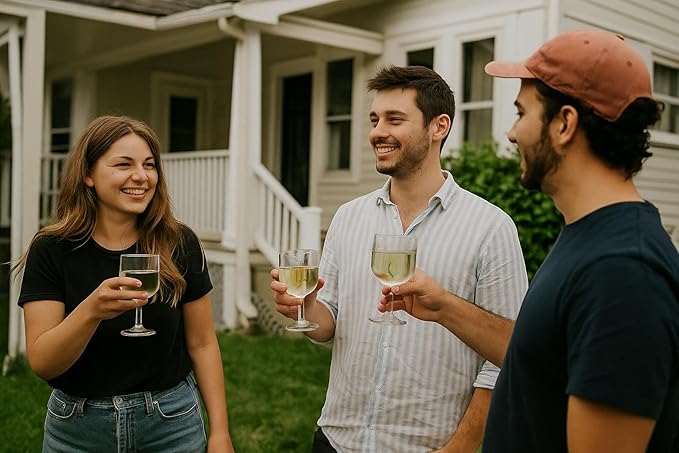 KX-WARE Classic Acrylic All-Purpose Wine Glasses, 12-ounce Plastic Stem Wine Glasses, set of 8 Clear