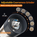 2Pack Electric Salt and Pepper Grinder Set USB Rechargeable with Warm LED Light, Adjustable Coarseness Lidaop Large Capacity Automatic Salt Pepper Mill Grinder for Kitchen, Restaurant, Outdoor (Grey)