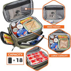 opux Tactical Lunch Box for Men, Olive Mens Insulated Lunch Bag for Adult, Leakproof Soft Lunch Cooler with MOLLE Mesh Side Pockets, Multicam Heavy Duty Lunchbox Pail for Work Women, Large, 18 Cans