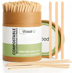 Wooden Coffee Stirrers 7.5" 1000 pcs - Birchwood Stir Sticks for Coffee, Cocktails and More