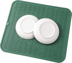 Silicone Dish Drying Mat for Multiple Usage,Easy clean,Eco-friendly,Heat-resistant Silicone Mat for Kitchen Counter or Sink,Refrigerator or Drawer Liner Green XL 18 inches x 16 inches