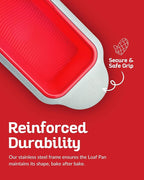 Boxiki Kitchen Premium Non-Stick Silicone Bread Loaf Pan, 9x5 Inches – Heavy-Duty Steel Frame, Non-Toxic, BPA & PFOA Free – Perfect for Pound Cakes, Breads, & More.