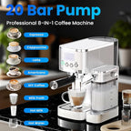 Espresso Machine 20 Bar Cappuccino Latte Machine with Automatic Milk Frother