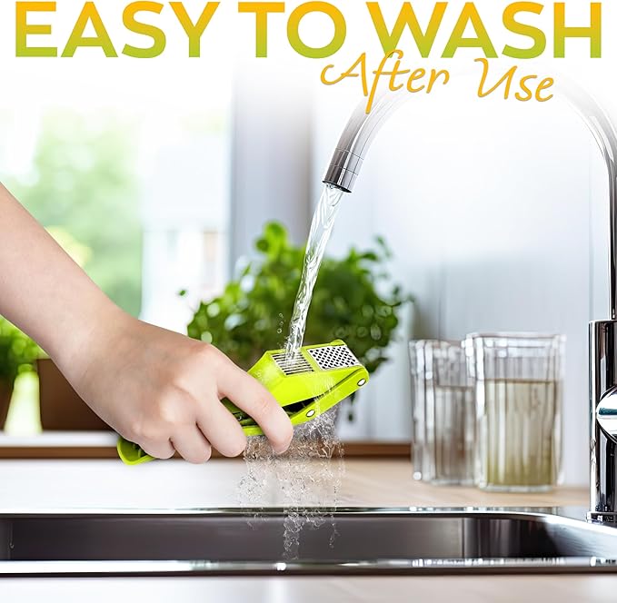 2 in 1 Garlic Slicer and Mincer - Multipurpose Garlic Press and Slicer, Stainless Steel and Durable Plastic, 7.6 x 1.7 x 2.5" Convenient Size, Easy to Use and Clean, Good for Home & Commercial Use