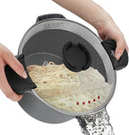 ROSSETTO 8.5QT Pasta Pot with Strainer Lid, 11'' Cast Aluminum Nonstick Multipurpose Stock Pot Spaghetti, Self-Draining Cooking Pot with Insulated Handles for Soup, and Boiling