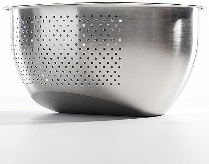 Rice Washer Strainer Bowl, Stainless Steel Quinoa Washing Bowl With Side Drainers Colander for Cleaning Rinsing Fruits, Vegetables, and Beans - Versatile Kitchen Tool