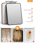 Cutting Board for Kitchen, Non Toxic Titanium Cutting Board, Double-Sided Metal Chopping Board with Juice Groove, Cutting Boards for Meat, Vegetables and Fruits, Dishwasher Safe Large 16”×11”