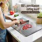 SHUWEICAO- Titanium Cutting Boards For Kitchen, 100% Pure Cut Titanium Cutting Board, Food Grade Quality,Easy To Clean And Will Not Absorb Odors, Suitable For Kitchen Or Outdoor Camping (14.17*9.84in)