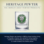 Heritage Pewter Marshall University Thundering Herd Double Old Fashion | Double Rocks Glass 14 OZ for Liquor | Expertly Crafted Pewter Glass