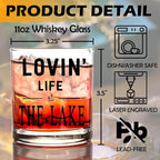 kunlisa Lake House Gifts Whiskey Glasses, Lake Lovers Gifts, Lakes House Essentials 10 oz Drinking Rocks Glasses for Women Men Whisky Cocktail Scotch Bourbon Liquor