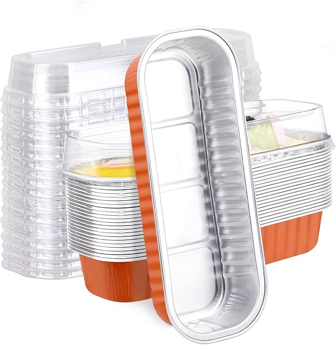 EUSOAR Disposable Aluminum Baking Cups, 25pcs 6.8oz Foil Ramekins Creme Brulee Containers Small Bread Tins, Dessert Containers Cupcake Wrappers Souffle Muffin Liners for Birthday Party Wedding