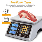 Price Computing Scale 66lb Digital Rechargeable Commercial Weight for Produce Food Meat Fruit Vegetable with Dual Large Display, Give Change Function and 5 Direct Plus Included, Not for Trade