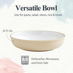 Portmeirion Minerals 8.7-Inch Low Serving Bowl, Moonstone - Handmade in Portugal, Unique Stoneware Glaze for Kitchen, Microwave & Dishwasher Safe - Shallow Stackable Tableware for Cereal, Soup, Salad