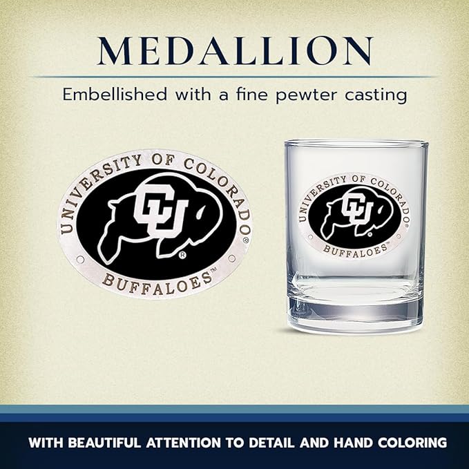 Heritage Pewter Colorado Double Old Fashion | Double Rocks Glass 14 OZ for Liquor | Expertly Crafted Pewter Glass