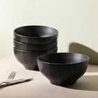 Stone Lain Rio 4-Piece Bowl Set Stoneware, Black