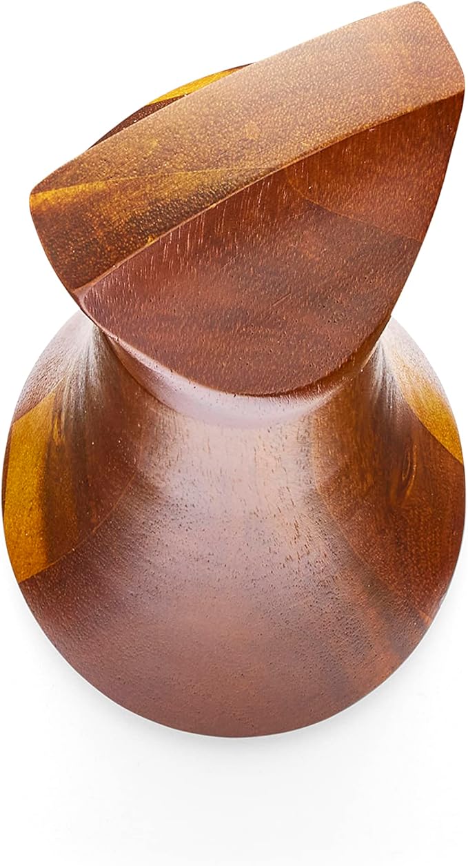 nambe Gourmet Collection Contour Pepper Mill | 9.5-Inch | Made with Acacia Wood and Ceramic Mechanism | Refillable Salt Mill Shakers | Designed by Lou Henry