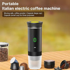 Decdeal Cordless Coffee Machine for Car Home Travel 3 in 1 Electric Coffee Maker Work With Capsule and Ground Coffee 15Bar Mini Cold Brew and Heating Coffee Maker with 150ml Cup