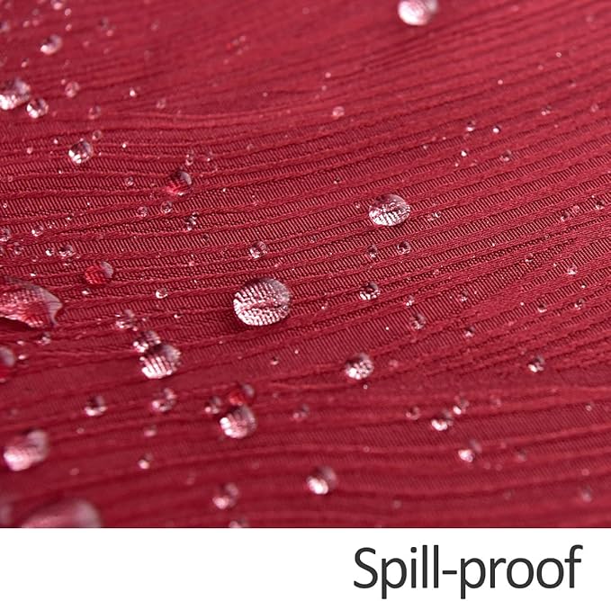 maxmill Jacquard Table Cloth Waving Pattern Water Proof Wrinkle Free Heavy Weight Soft Tablecloth Decorative Fabric Table Cover for Outdoor and Indoor Use Rectangular 60 x 104 Inch Red