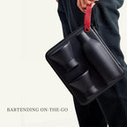 KITESSENSU Cocktail Shaker Set with Carry Case: Vacuum Insulated Martini Shaker with Built-in Strainer, 2 Martini Glasses, Measuring Jigger, Bar Mixing Spoon & Cocktail Recipes, Travel Bar Tool Set