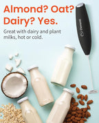 Elementi Milk Frother Wand - Powerful Hand Frother for Coffee - Handheld Electric Whisk, Milk Foamer, Mini Whisk & Coffee Blender for Frappe, Lattes, and Matcha (Mint Green)