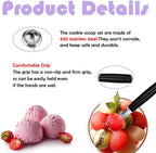 8 Pack Double Ended Headed Fruit Melon Baller,430 Stainless Steel Ball Spoon,Smooth Round Melon Balls Melon Scoop for Watermelon,Ice Cream,Fruits,Sorbet,Meatball