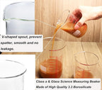 High Borosilicate Glass Measuring Cup-V-Shaped Spout,250ml(8OZ) Glass Measuring Beaker for Kitchen or Restaurant, Easy to Read
