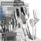 Flatware Serving Set Silverware Set Stainless Steel Cutlery Set Bamboo Pattern Mirror Finished 45 Pieces Party Event Use Wedding Housewarming Gift Service for 8