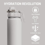 Vesmoon Vessence 24 Oz Stainless Steel Tea Infuser Bottle for Loose Leaf Tea, Water, Herbs, Fruits - Triple Layered Insulated, Leak Proof Bottle with Lid and Clip Handle - 24 Hours Hot/Cold