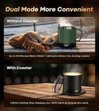 Heated Coffee Mug Rechargeable - Temperature Control Self Heating Coffee Mug 14oz with Lid, Double Sided & Real-Time LED Display, Hot up to 150℉, Birthday Gifts for Women and Men(Black)