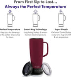 Nextmug Ultra - Temperature-Controlled, Self-Heating Travel Mug (Burgundy - 24 oz.)