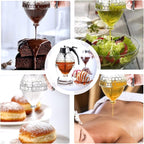 Glass Honey Dispenser – No Drips, No Trails Honey Container 8 Oz with Stand – Easy to Clean Honey Pot – Honey Jar with Dipper – Maple Syrup Dispenser – Syrup Holder with Honeycomb Design