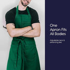Unisex Apron with Pockets for Cooking, Salon & Art - 100% Cotton Adult Kitchen, Chef, Stylist Apron
