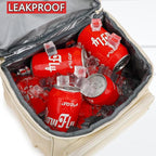 FlowFly Double Layer Cooler Insulated Lunch Bag Adult Lunch Box Large Tote Bag for Men, Women, With Adjustable Strap,Front Pocket and Dual Large Mesh Side Pockets