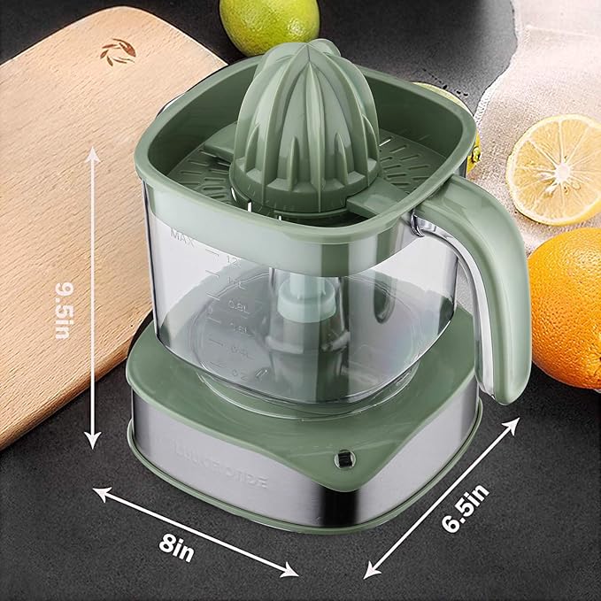 Electric Citrus Juicer 1.2L Large Volume - Orange Juicer with Powerful Motor and LED Working Lamp - Lemon Squeezer Electric for Orange Lemon Lime Grapefruit Green by LUUKMONDE