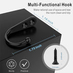 15 Pcs Black Wall Mounted Coat Hooks, Hanger Hook with 30 Pieces Screws for Towel, Key, Robe, Scarf, Bag, Cap, Coffee Cup, Mugs