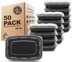 Freshware Meal Prep Containers [50 Pack] 1 Compartment Food Storage Containers with Lids, Bento Box, BPA Free, Stackable, Microwave/Dishwasher/Freezer Safe (16 oz)
