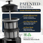 ESPRO P3 French Press Coffee Maker – Patented Double Micro-Filter for Grit-Free Brew, Heat Resistant thicker Borosilicate Glass Coffee press – (32 oz)